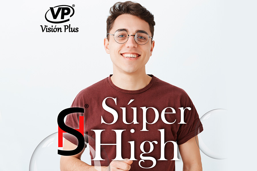 Super High, corrige la misma cantidad de error de refracción utilizando menor cantidad de material debido a su alto índice de 1.60, 1.67 y 1.74 Super High, corrige la misma cantidad de error de refracción utilizando menor cantidad de material debido a su alto índice de 1.60, 1.67 y 1.74